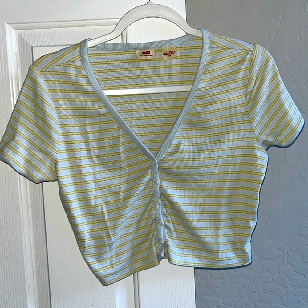 Levi’s cropped striped shirt